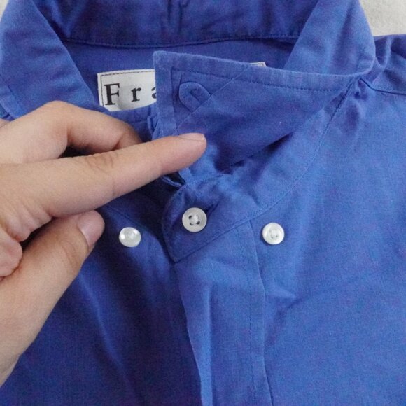 Frank & Eileen Don Button Up Shirt Mens Extra Large Solid Blue Formal Preppy - Picture 6 of 12